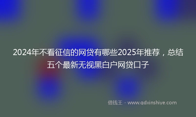 2024年不看征信的网贷有哪些2025年推荐，总结五个最新无视黑白户网贷口子