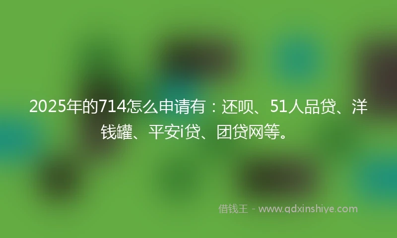 2025年的714怎么申请有：还呗、51人品贷、洋钱罐、平安i贷、团贷网等。
