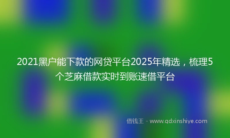 2021黑户能下款的网贷平台2025年精选，梳理5个芝麻借款实时到账速借平台