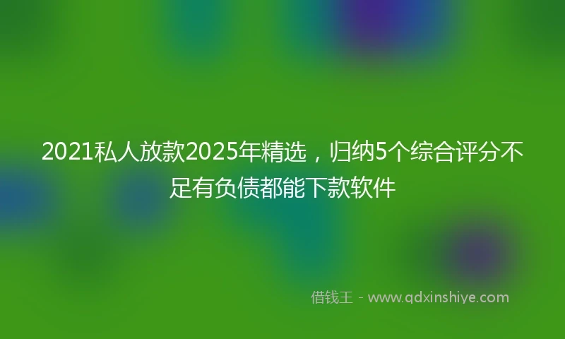 2021私人放款2025年精选，归纳5个综合评分不足有负债都能下款软件
