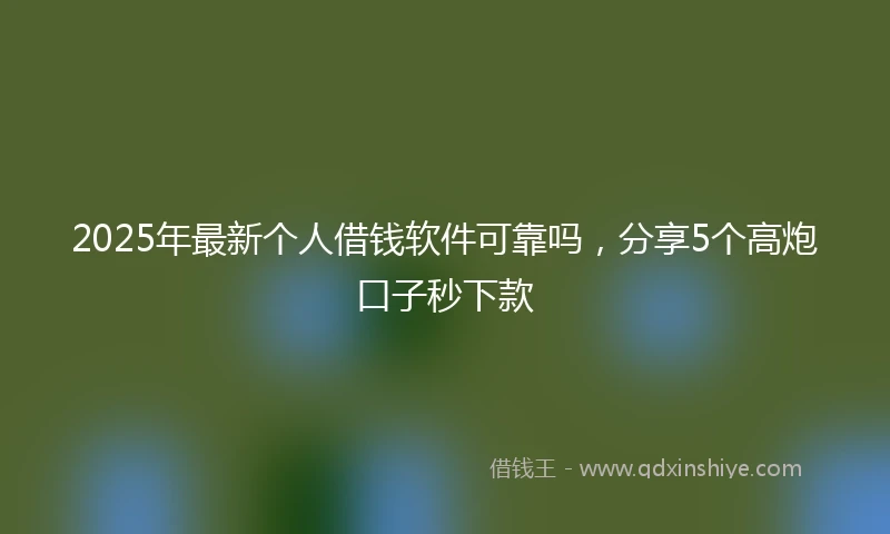 2025年最新个人借钱软件可靠吗，分享5个高炮口子秒下款