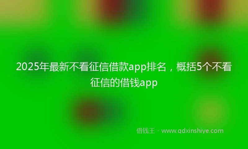 2025年最新不看征信借款app排名，概括5个不看征信的借钱app