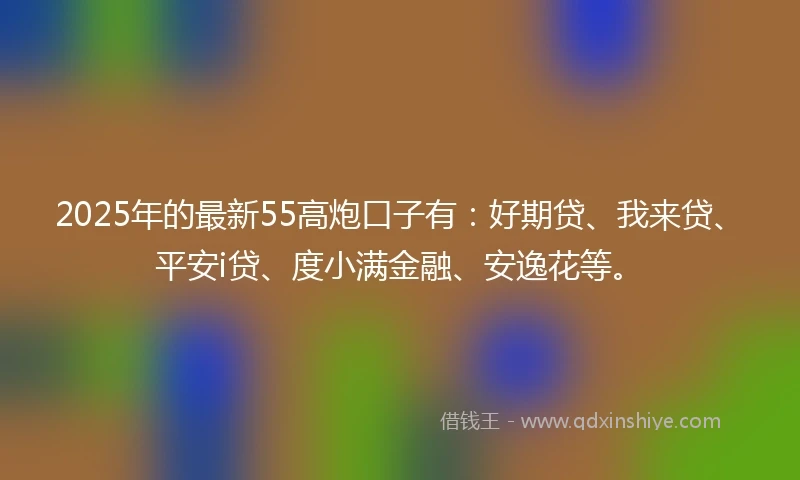 2025年的最新55高炮口子有：好期贷、我来贷、平安i贷、度小满金融、安逸花等。