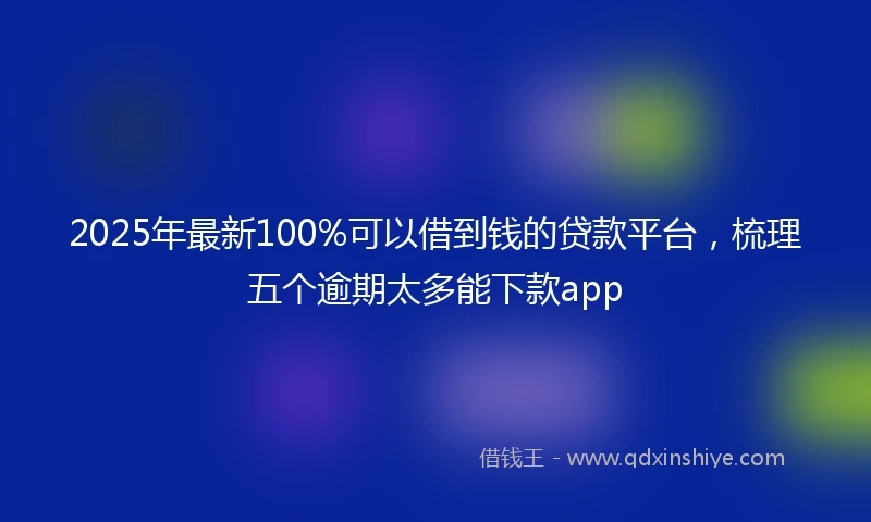 2025年最新100%可以借到钱的贷款平台，梳理五个逾期太多能下款app