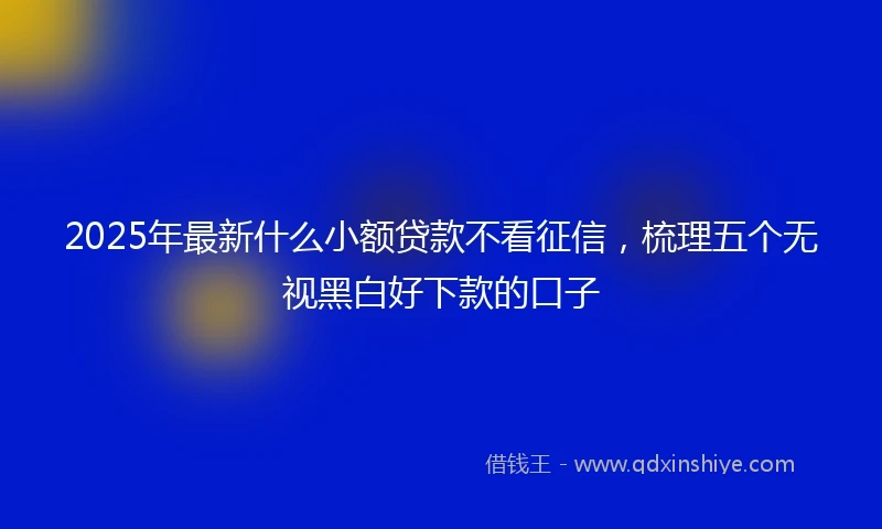 2025年最新什么小额贷款不看征信，梳理五个无视黑白好下款的口子