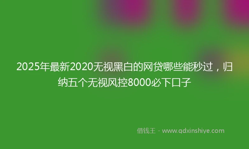 2025年最新2020无视黑白的网贷哪些能秒过，归纳五个无视风控8000必下口子