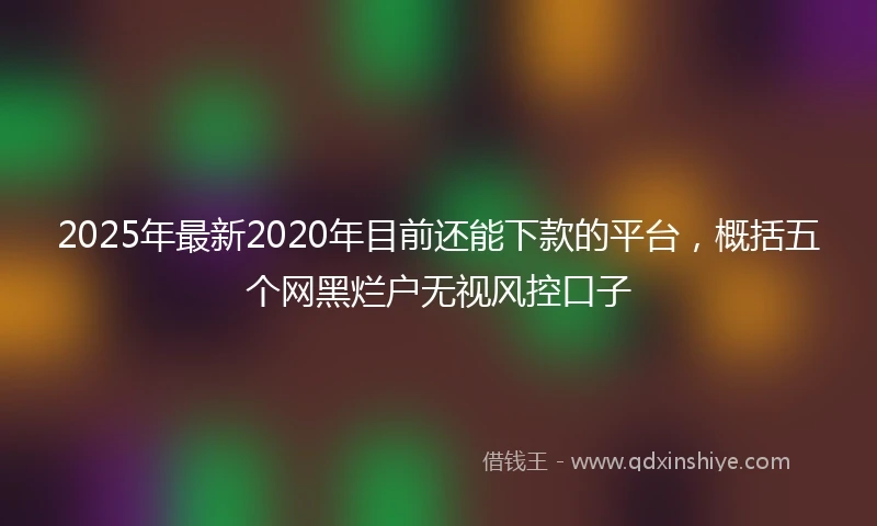 2025年最新2020年目前还能下款的平台，概括五个网黑烂户无视风控口子