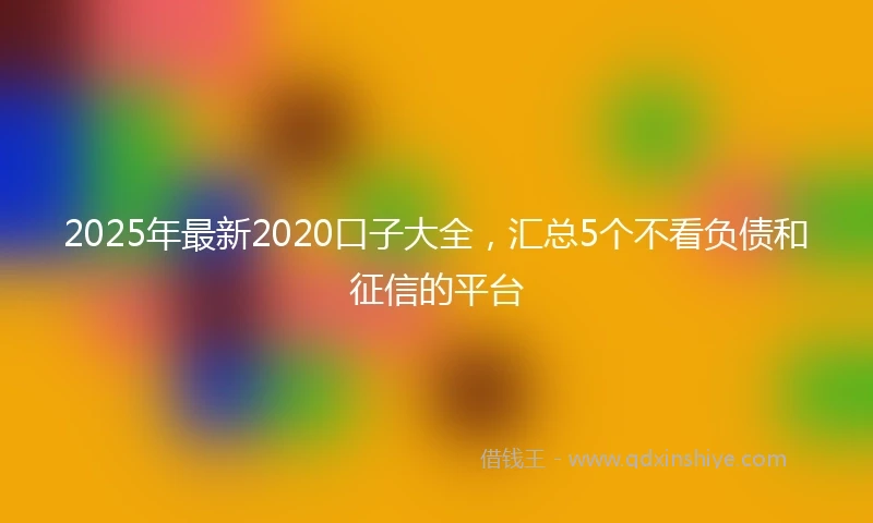 2025年最新2020口子大全，汇总5个不看负债和征信的平台