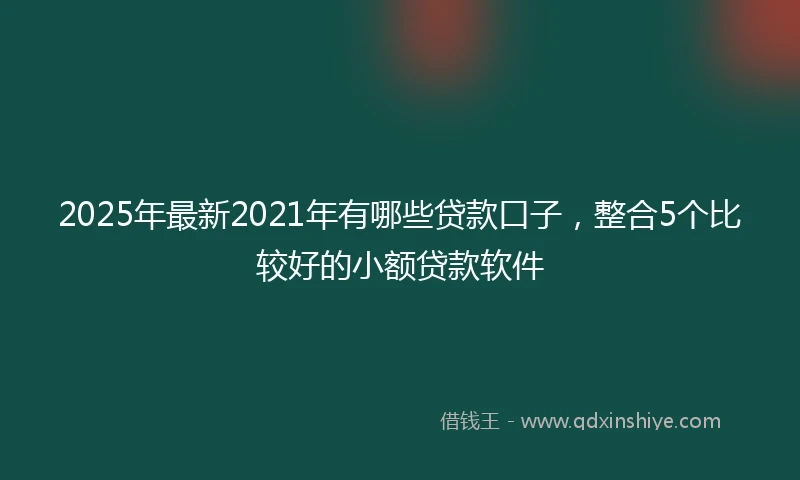 2025年最新2021年有哪些贷款口子，整合5个比较好的小额贷款软件
