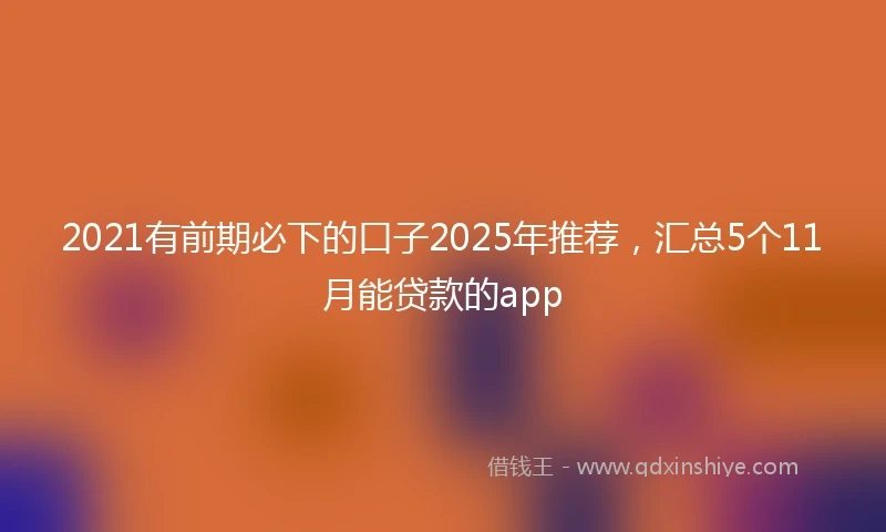 2021有前期必下的口子2025年推荐，汇总5个11月能贷款的app