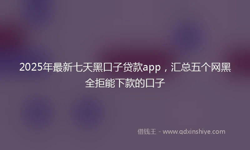 2025年最新七天黑口子贷款app，汇总五个网黑全拒能下款的口子