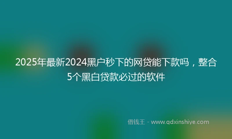 2025年最新2024黑户秒下的网贷能下款吗，整合5个黑白贷款必过的软件