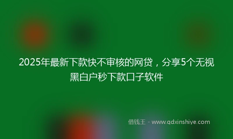 2025年最新下款快不审核的网贷，分享5个无视黑白户秒下款口子软件