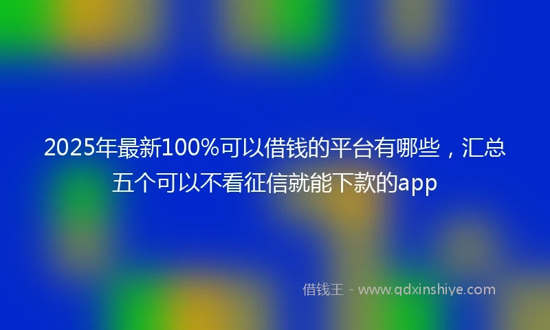 2025年最新100%可以借钱的平台有哪些，汇总五个可以不看征信就能下款的app
