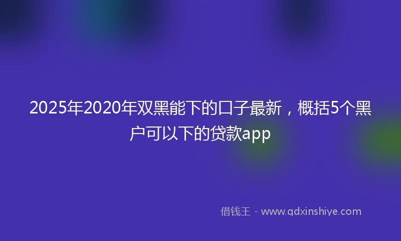 2025年2020年双黑能下的口子最新，概括5个黑户可以下的贷款app
