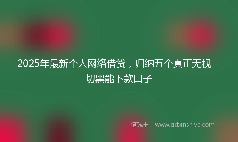 2025年最新个人网络借贷，归纳五个真正无视一切黑能下款口子
