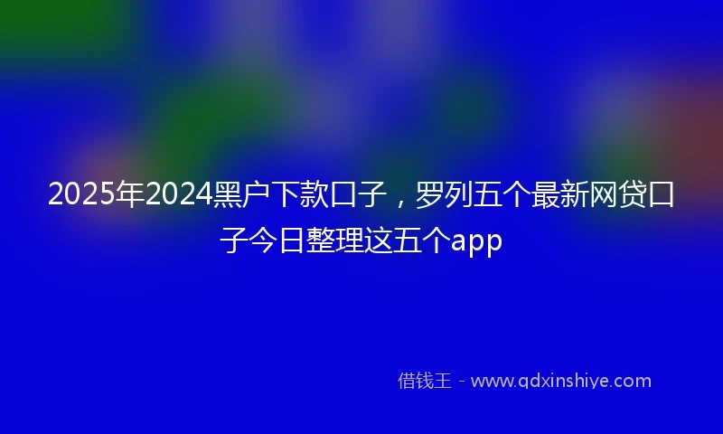 2025年2024黑户下款口子，罗列五个最新网贷口子今日整理这五个app