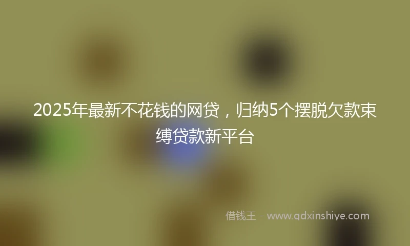 2025年最新不花钱的网贷，归纳5个摆脱欠款束缚贷款新平台