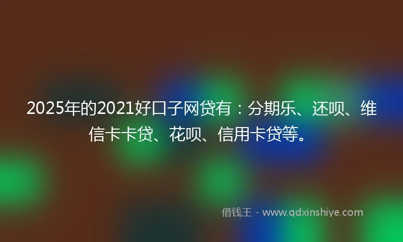 2025年的2021好口子网贷有：分期乐、还呗、维信卡卡贷、花呗、信用卡贷等。