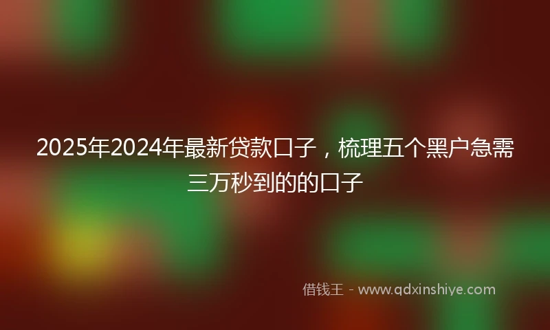 2025年2024年最新贷款口子，梳理五个黑户急需三万秒到的的口子