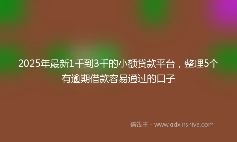 2025年最新1千到3千的小额贷款平台，整理5个有逾期借款容易通过的口子