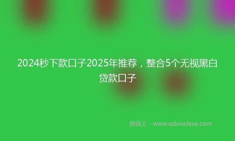 2024秒下款口子2025年推荐，整合5个无视黑白贷款口子
