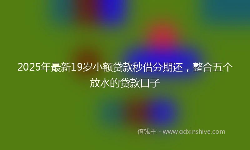 2025年最新19岁小额贷款秒借分期还，整合五个放水的贷款口子