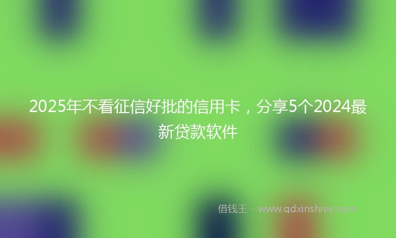 2025年不看征信好批的信用卡，分享5个2024最新贷款软件