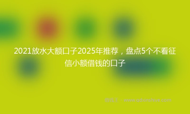 2021放水大额口子2025年推荐，盘点5个不看征信小额借钱的口子