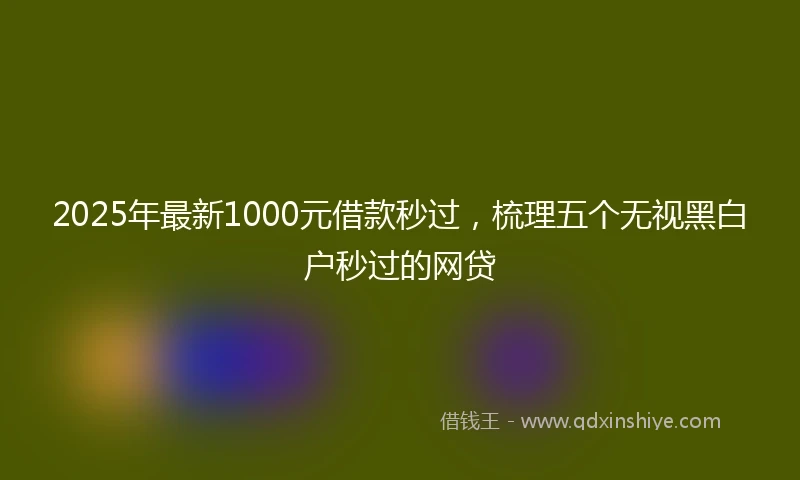 2025年最新1000元借款秒过，梳理五个无视黑白户秒过的网贷