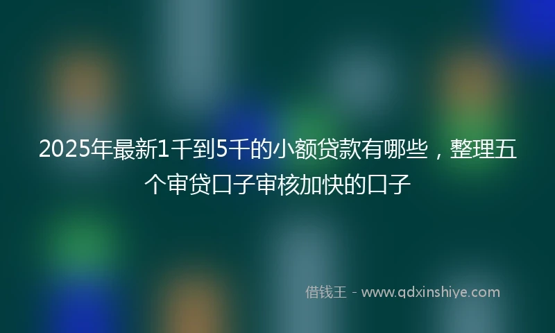 2025年最新1千到5千的小额贷款有哪些，整理五个审贷口子审核加快的口子