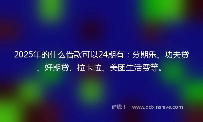2025年的什么借款可以24期有：分期乐、功夫贷、好期贷、拉卡拉、美团生活费等。
