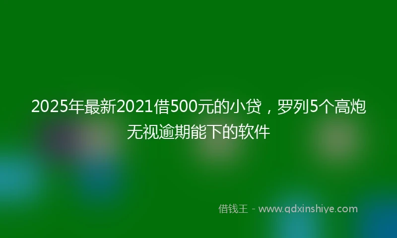 2025年最新2021借500元的小贷，罗列5个高炮无视逾期能下的软件