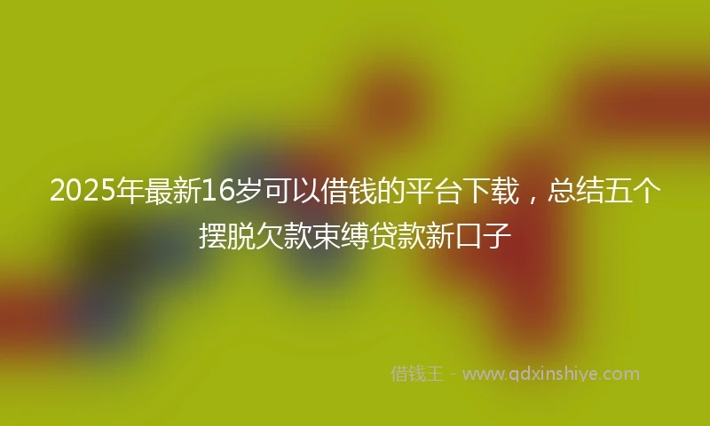 2025年最新16岁可以借钱的平台下载，总结五个摆脱欠款束缚贷款新口子