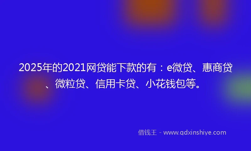 2025年的2021网贷能下款的有：e微贷、惠商贷、微粒贷、信用卡贷、小花钱包等。