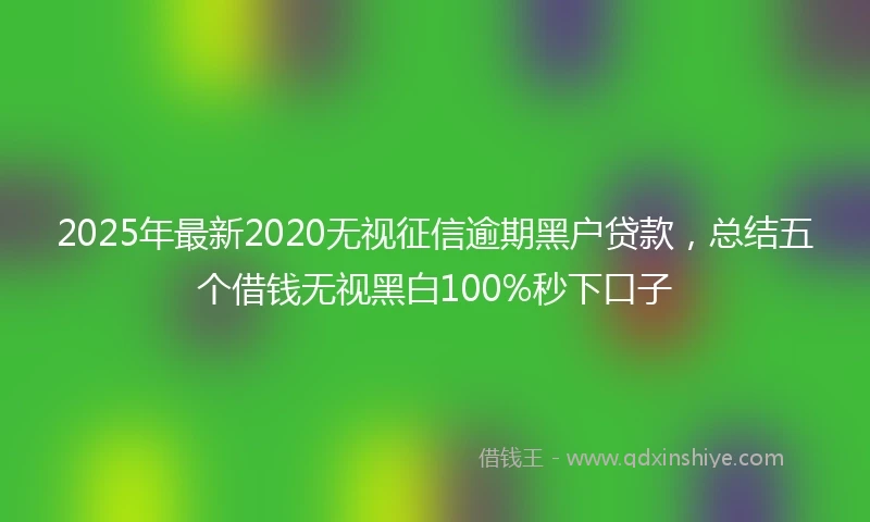 2025年最新2020无视征信逾期黑户贷款，总结五个借钱无视黑白100%秒下口子