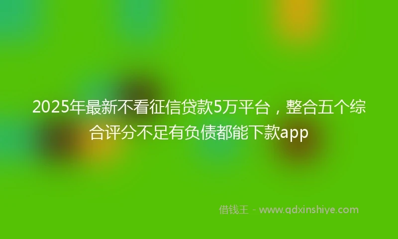 2025年最新不看征信贷款5万平台，整合五个综合评分不足有负债都能下款app