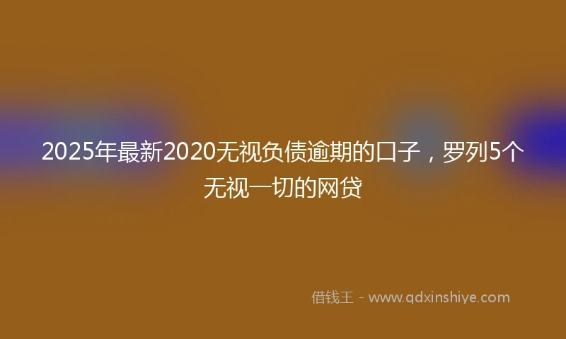 2025年最新2020无视负债逾期的口子，罗列5个无视一切的网贷