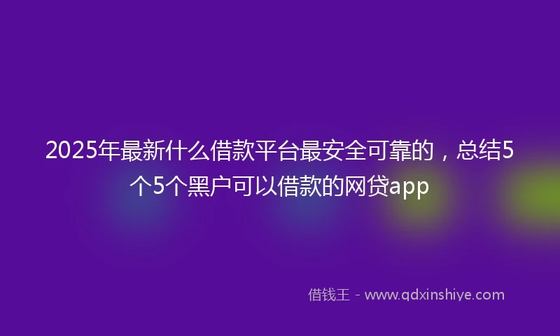 2025年最新什么借款平台最安全可靠的，总结5个5个黑户可以借款的网贷app