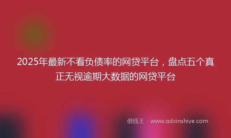2025年最新不看负债率的网贷平台，盘点五个真正无视逾期大数据的网贷平台