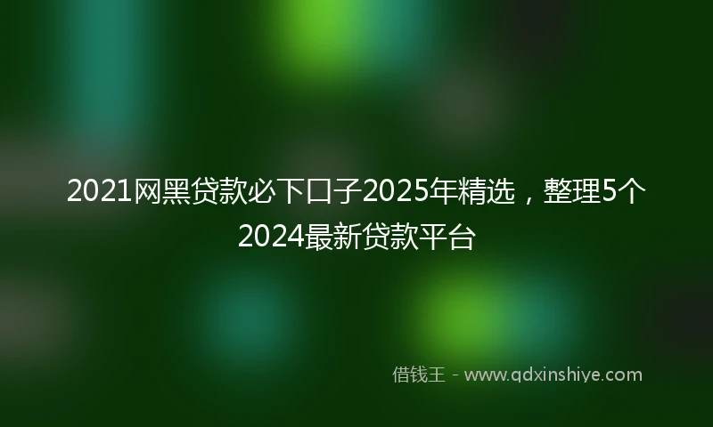 2021网黑贷款必下口子2025年精选，整理5个2024最新贷款平台