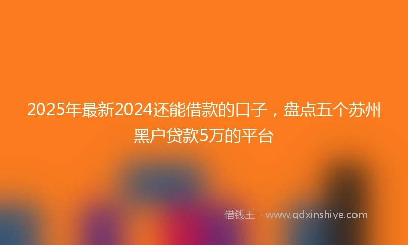 2025年最新2024还能借款的口子，盘点五个苏州黑户贷款5万的平台