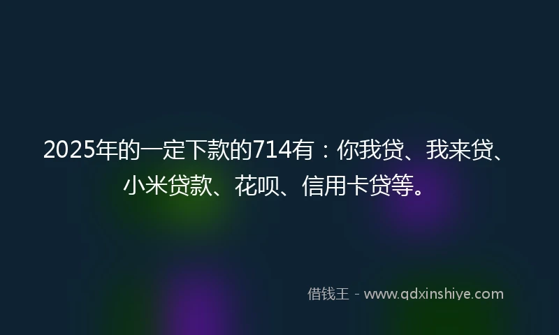 2025年的一定下款的714有：你我贷、我来贷、小米贷款、花呗、信用卡贷等。