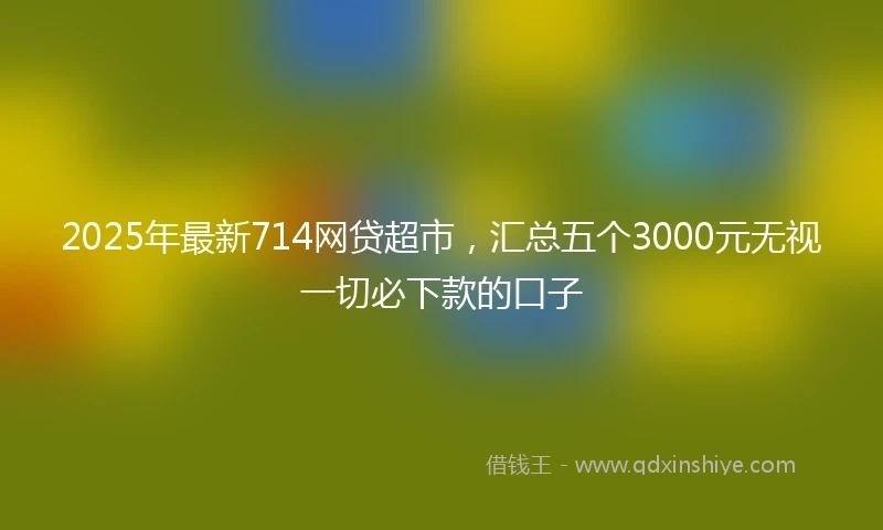 2025年最新714网贷超市，汇总五个3000元无视一切必下款的口子