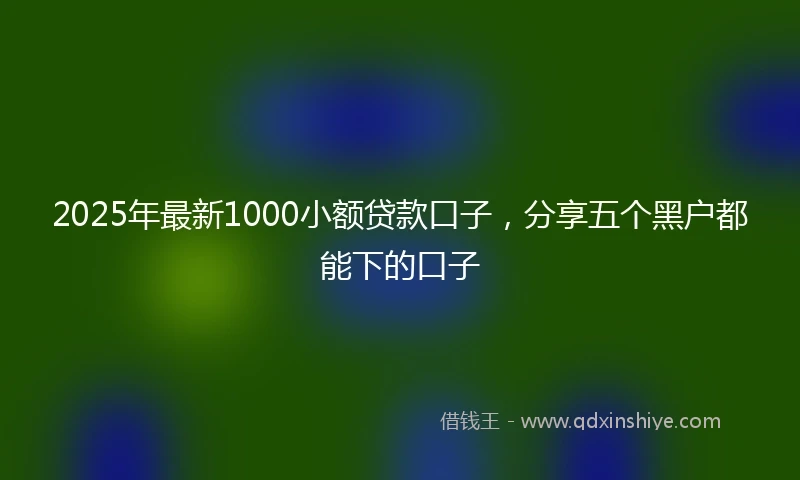 2025年最新1000小额贷款口子，分享五个黑户都能下的口子