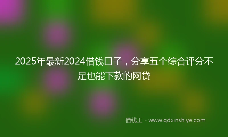 2025年最新2024借钱口子，分享五个综合评分不足也能下款的网贷