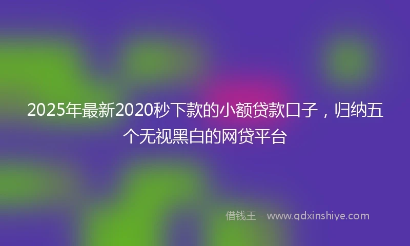 2025年最新2020秒下款的小额贷款口子，归纳五个无视黑白的网贷平台