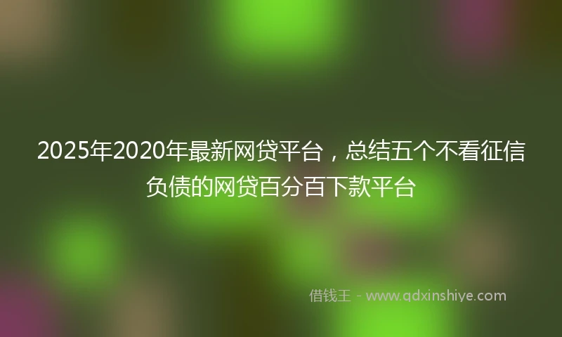 2025年2020年最新网贷平台，总结五个不看征信负债的网贷百分百下款平台