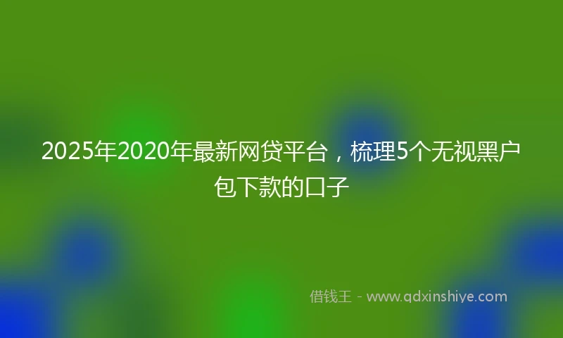 2025年2020年最新网贷平台，梳理5个无视黑户包下款的口子
