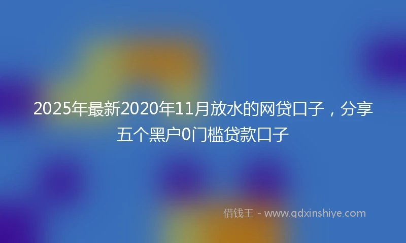 2025年最新2020年11月放水的网贷口子，分享五个黑户0门槛贷款口子